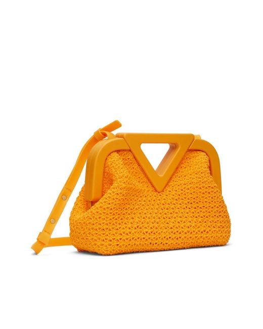 Bottega Veneta Orange Point Woven Crossbody Bag