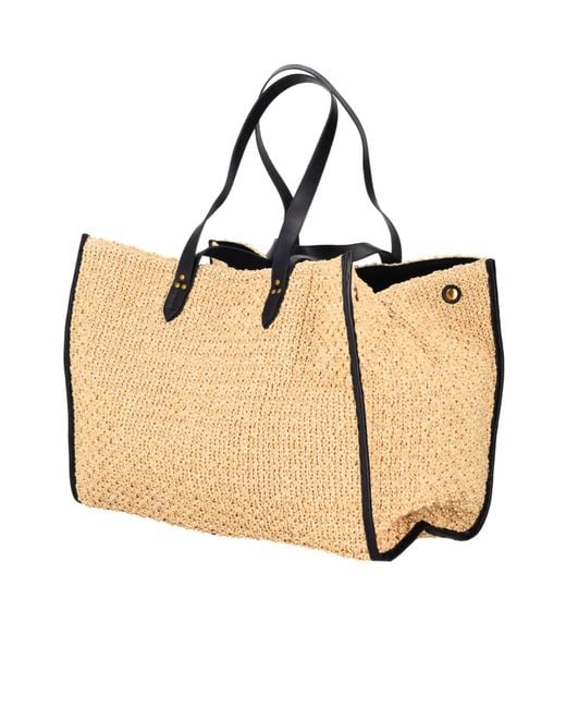 Jérôme Dreyfuss Natural Large Leon Leather-Trim Tote Bag