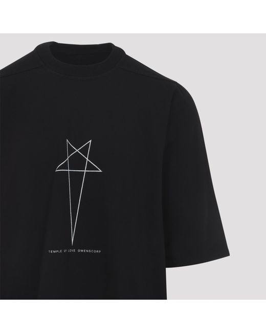 Rick Owens Black Short-Sleeved Crewneck T-Shirt for men