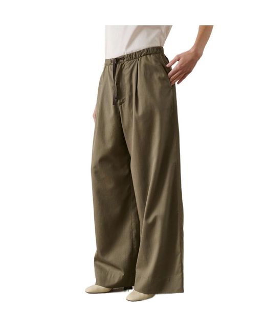 Soeur Natural Drawstring Pleated Palazzo Pants
