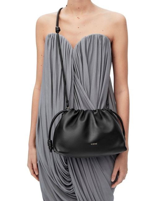 Loewe Black Flamenco Medium Drawstring Shoulder Bag
