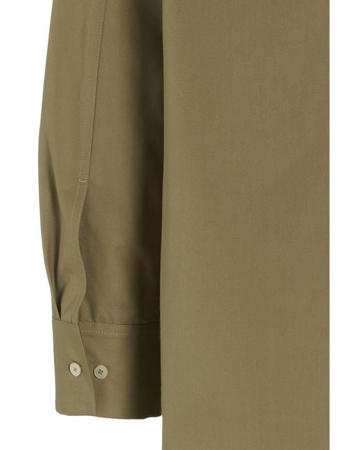 Jil Sander Green Long-Sleeve Cotton Shirt for men
