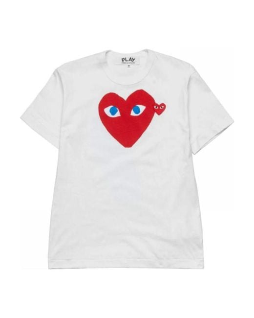COMME DES GARÇONS PLAY White Large And Small Love Pattern T-Shirt for men