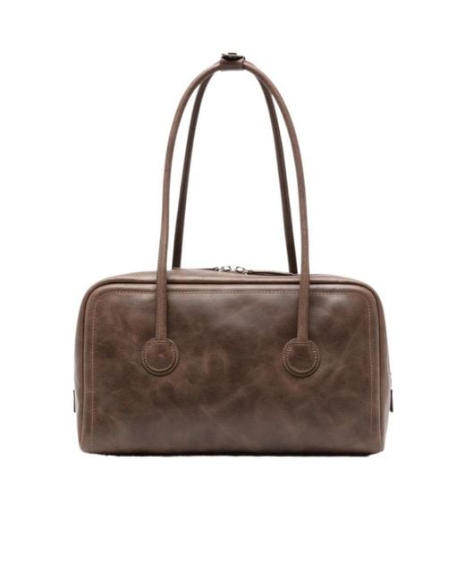 MARGE SHERWOOD Brown Double-Handle Handbag