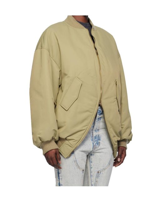 we11done Green Padded Zipped Bomber Jacket