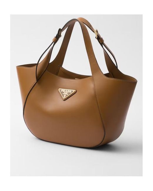 Prada Brown Medium Leather Tote Bag