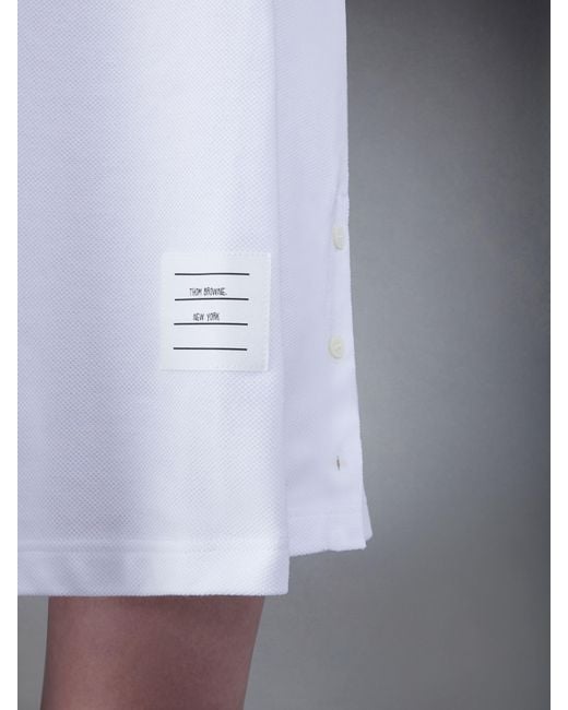 Thom Browne White V-Neck Sleeveless Dress