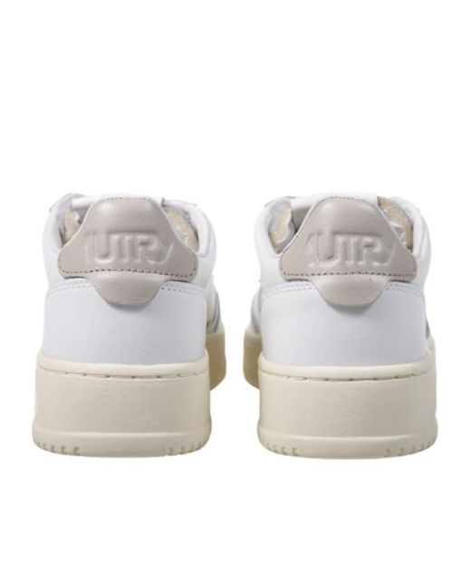 Autry White Medalist Perforated Leather Sneakers