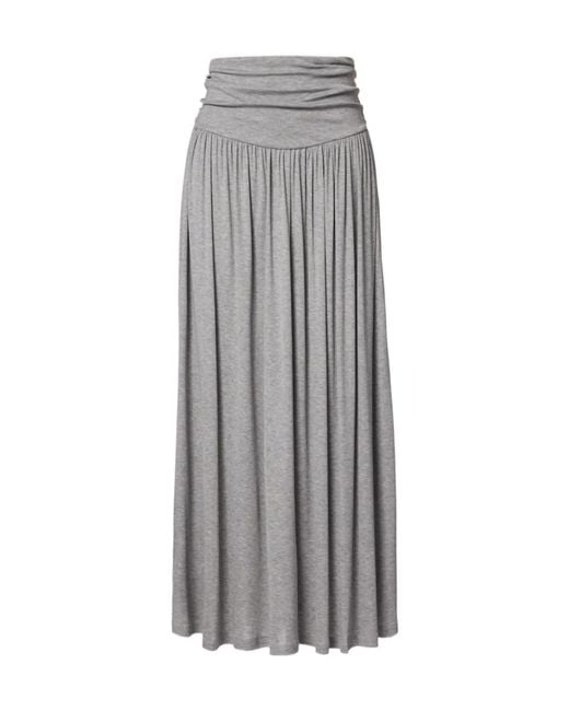 AYA MUSE Gray Viona Draped Maxi Skirt