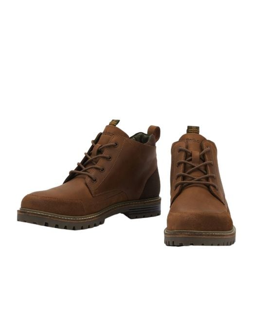 Barbour Brown Quartz Derby Boots for men