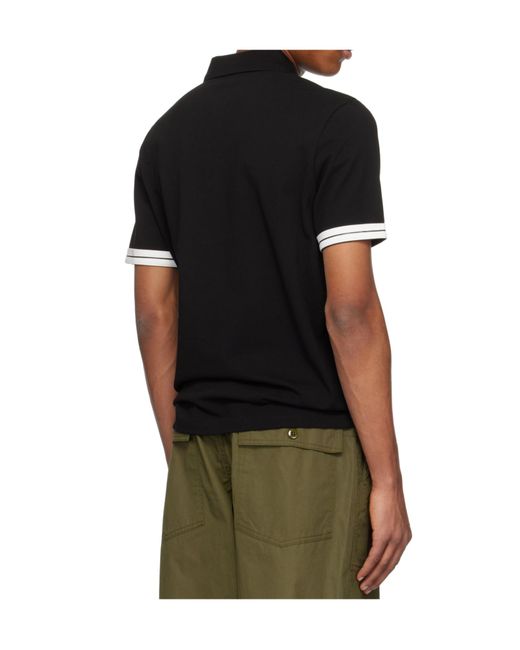 Moncler Black Logo Cotton Piquet Polo Shirt for men
