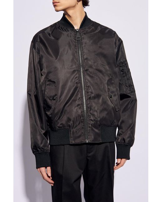 Versace Jeans Gray Couture Baroque-Printed Zipped Bomber Jacket for men