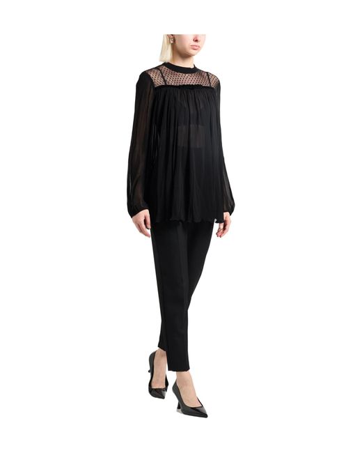 Max Mara Black Solid Color Tops