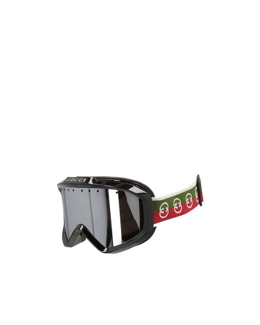 Gucci Gray Logo-Lettering Ski Goggles for men