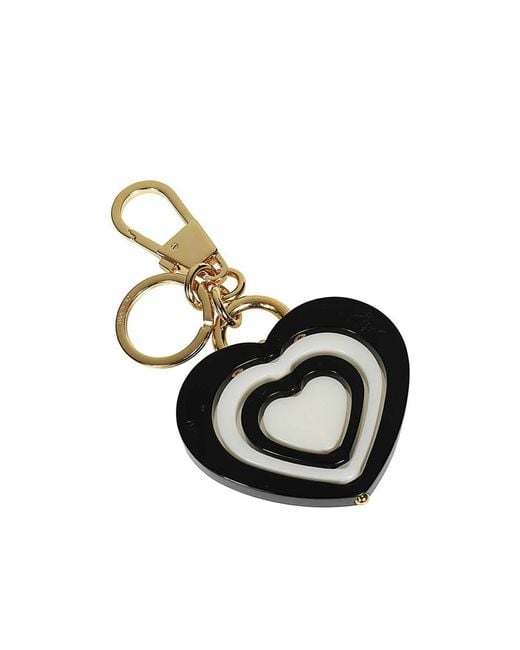 Gucci Black Double G Heart-Shaped Key Chain