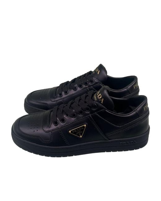 Prada Blue Downtown Leather Sneakers