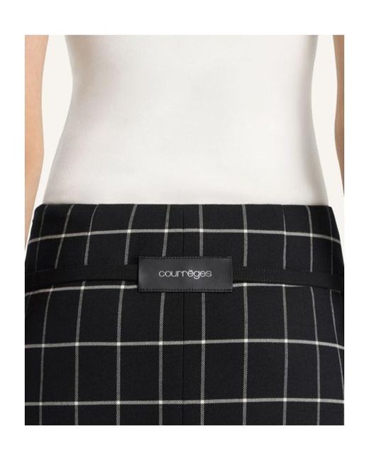 Courreges Black Checked Mini Skirt