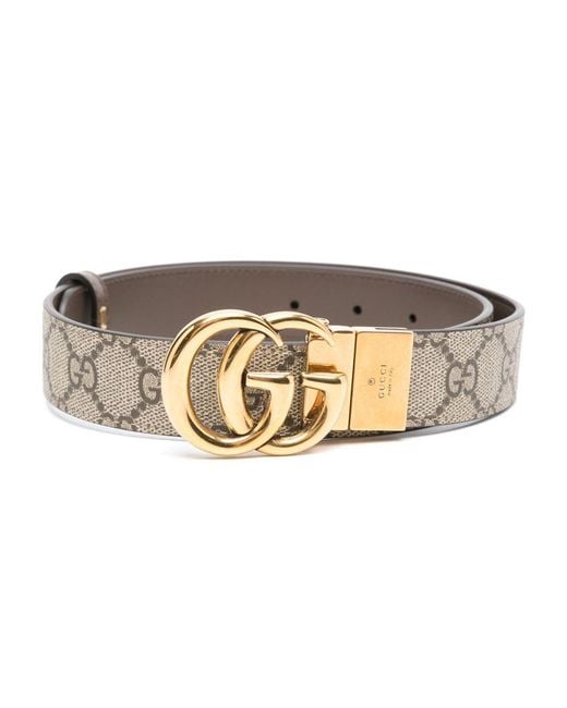 Gucci Brown Jacquard Reversible Buckle Belt
