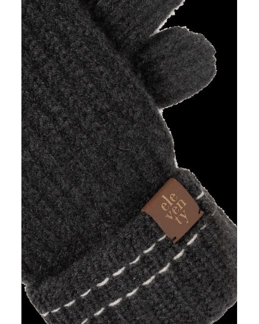 Eleventy Black Fingered Gloves for men
