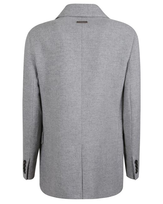 Peserico Gray Single-Breasted Tailored Blazer