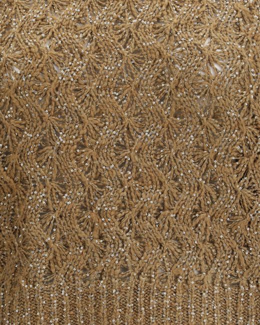 Brunello Cucinelli Natural Open-Stitch Sweater