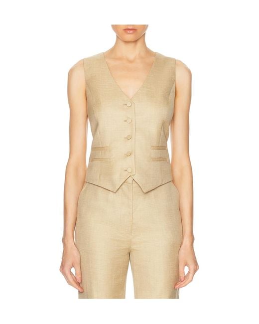 Gabriela Hearst Natural Single-Breasted Vest