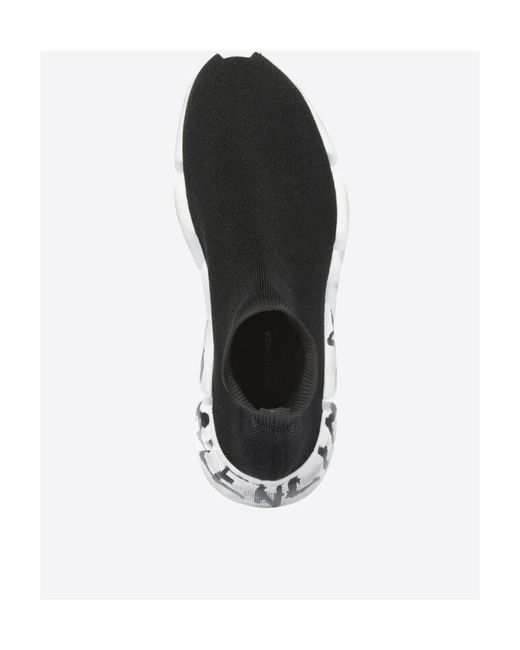 Balenciaga Black Speed 2.0 Sole-Printed Sock Sneakers for men