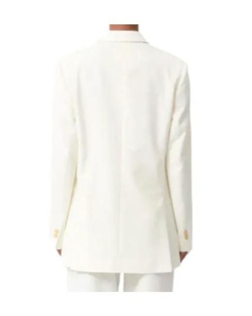 MM6 by Maison Margiela White Double Breasted Blazer