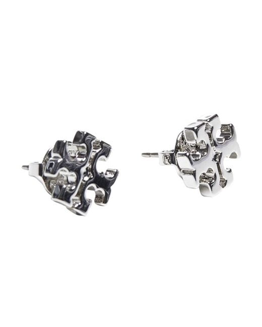 Tory Burch White Kira Studded Earrings