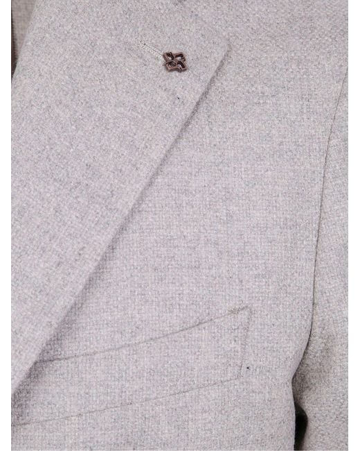 Tagliatore Gray Patch-Pocket Wool Jacket for men