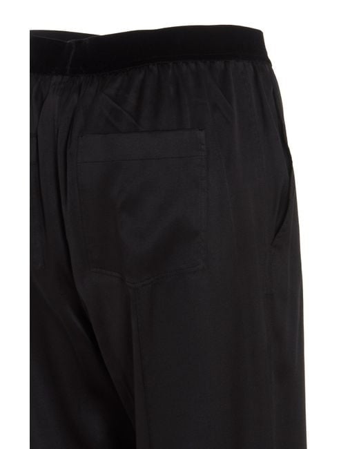 Tom Ford Black Stretch Satin Pj Pants