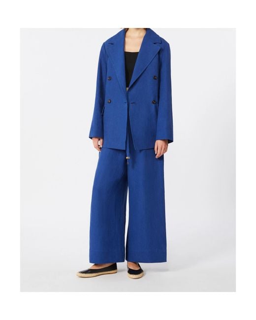 Max Mara Blue Double Breasted Blazer