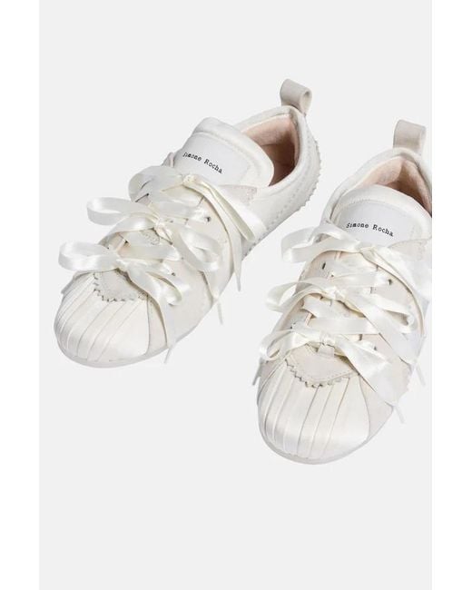 Simone Rocha White Ballerina Grip Lace-Up Sneakers