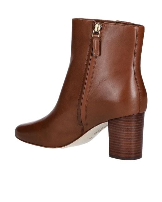 Ralph Lauren Brown Zippered Ankle Boots