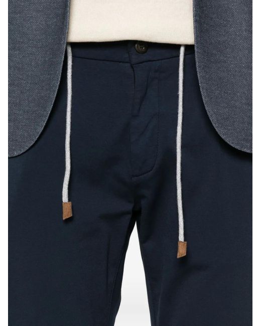 Eleventy Blue Drawstring Tapered Pants for men