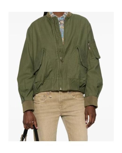 R13 Green Bubble Bomber Jacket