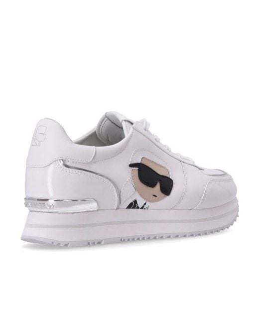 Karl Lagerfeld White Karl Patch-Detail Low-Top Sneakers