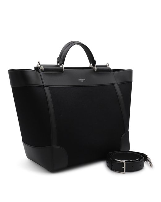 Dolce & Gabbana Black Logo Stamp Tote Bag for men