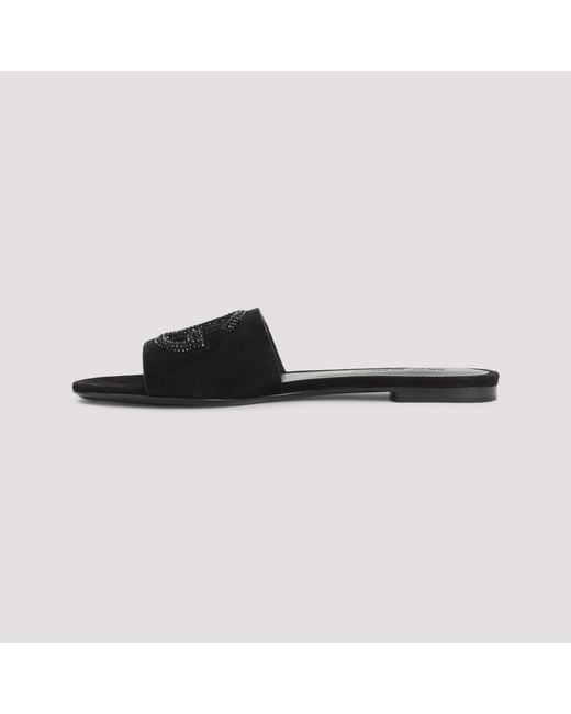 Dolce & Gabbana Black Dg Embellished Slippers
