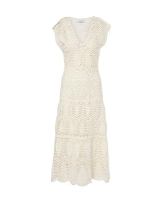 Gabriela Hearst White Waldman Crochet Wool And Cashmere Maxi Dress