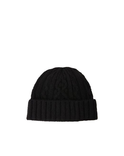 COACH Black Turn-Up Knit Hat for men
