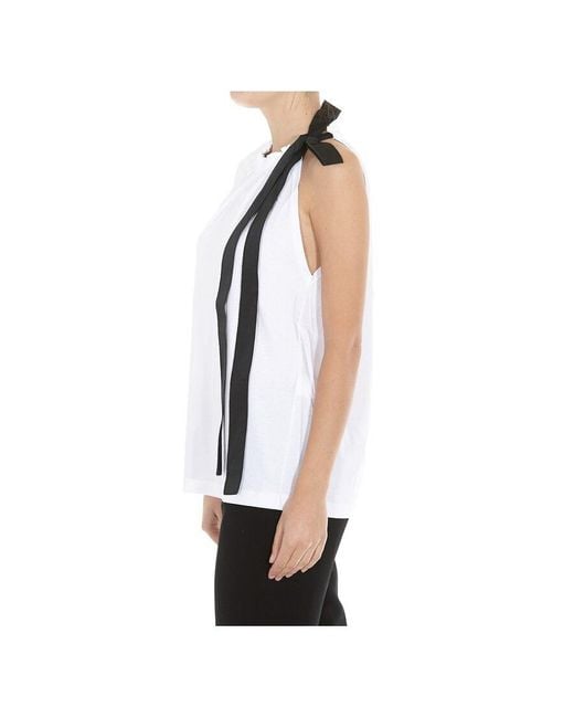 N°21 White Ruffle Detail T-Shirt