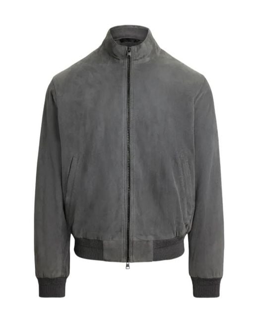 Polo Ralph Lauren Gray Ribbed-Hem Bomber Jacket for men