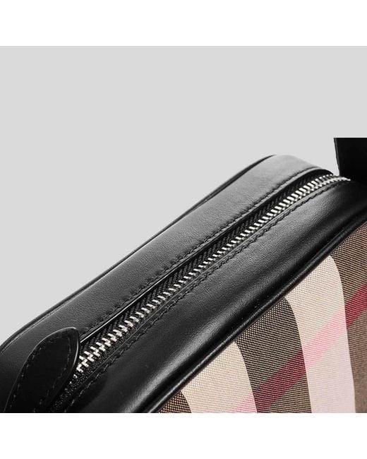 Burberry Black Checked Zipped Crossbody Bag for men
