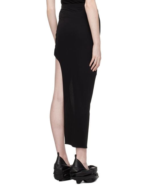 Helmut Lang Black High-Waisted Asymmetric Maxi Skirt