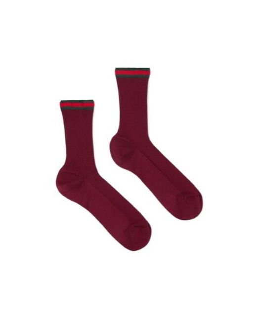 Gucci Purple Web Detailed Ribbed Socks