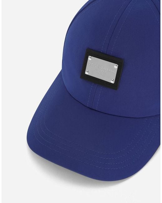 Dolce & Gabbana Blue Logo Plaque Baseball Cap for men
