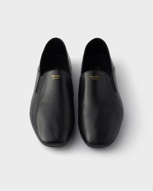 Prada Black Leather Loafers for men