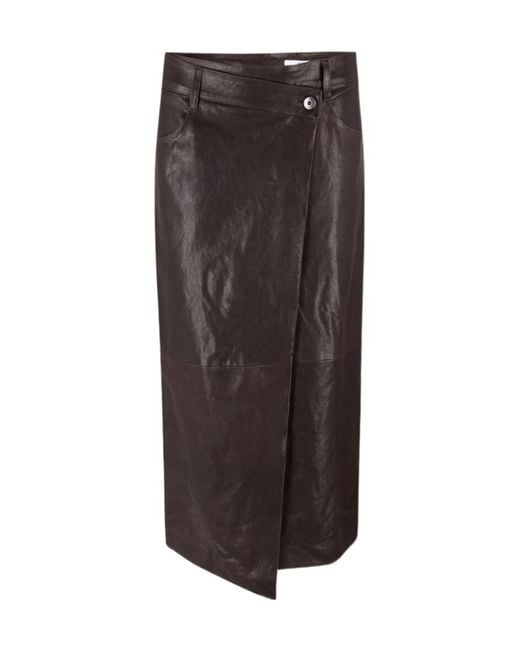 Brunello Cucinelli Brown Belted Midi Skirt