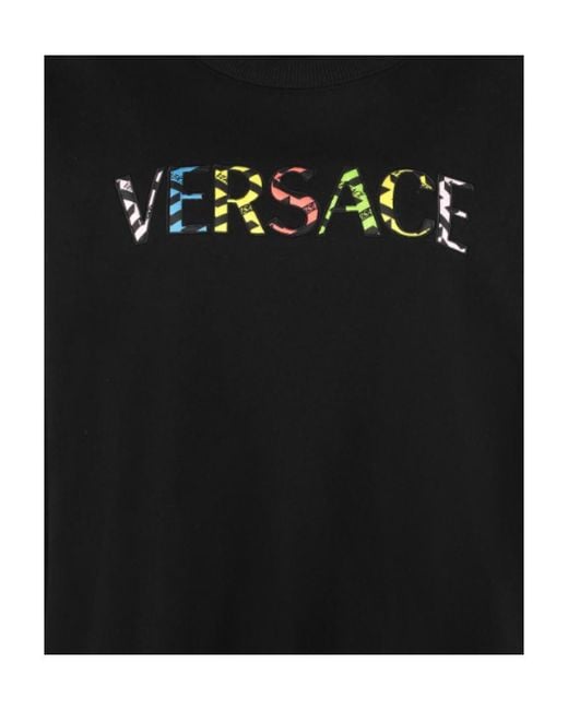 Versace Black Embroidered Cotton Sweatshirt